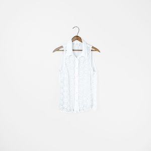 UO // Sleeveless Floral Eyelet Blouse